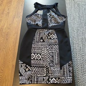 Aztec body con dress